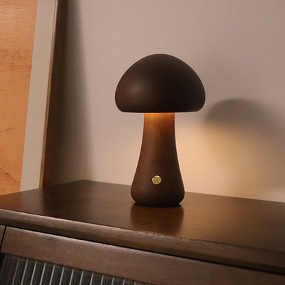 INS Wooden Cute Mushroom LED Night Light With Touch Switch  Bedside Table Lamp For Bedroom Childrens Room Sleeping Night Lamps Home Decor