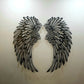 Carved Metal Wall Decor Art With Light Angel Wings Decoration